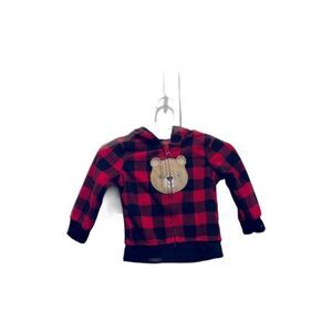 Bear Flannel‎ Zip Up Hoodie Boy or Girl 6-9 months